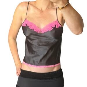 Vintage Betsey Johnson Pink Lace Satin Camisole Top – Y2K Girly Punk  Style